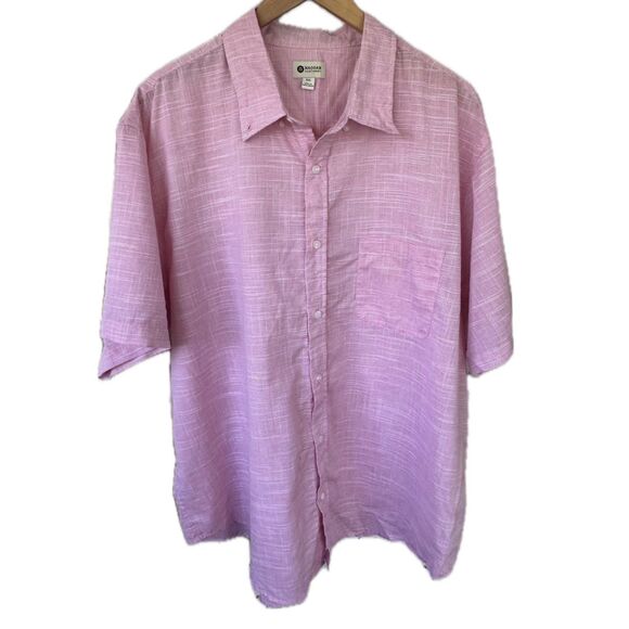 Hagger Clothing Men's Semi Sheer Button Down Short Sleeve Collar Shirt XXL - Picture 1 of 6